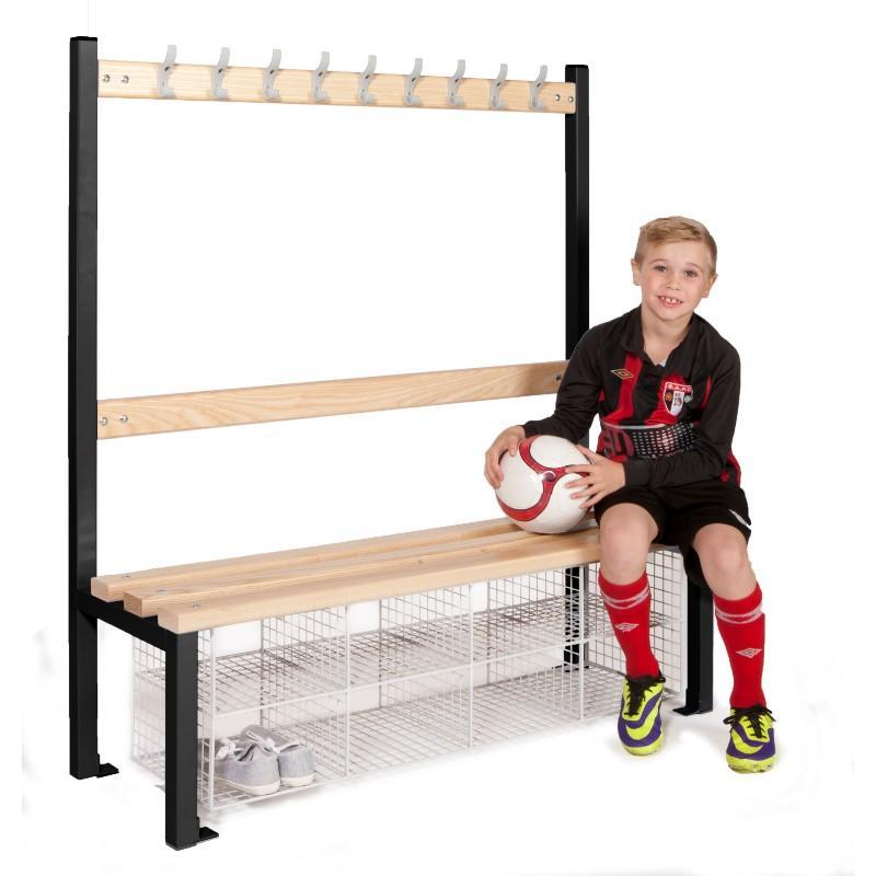 Cloakroom Storage 1200mm (9 coat hooks) / With Shoe tray Cloakroom Island Seating Single Sided, Junior Height 1200mm (9 coat hooks) / With Shoe tray