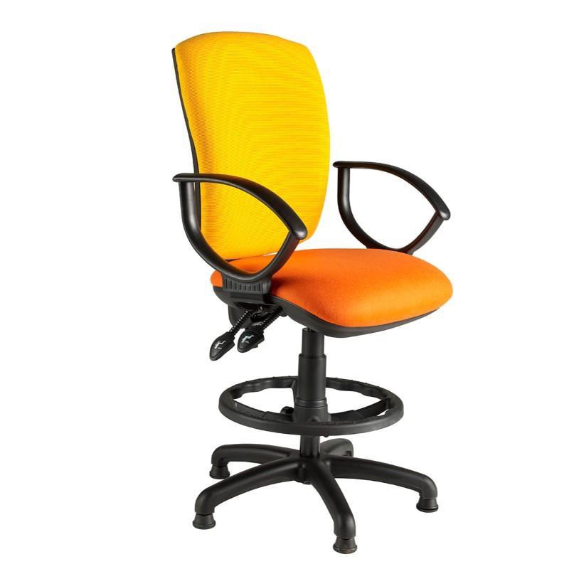 Draughtsman Chair Fixed Arms / Standard / Black Hurley Squared Back Draughtsman Chair Fixed Arms / Standard / Black